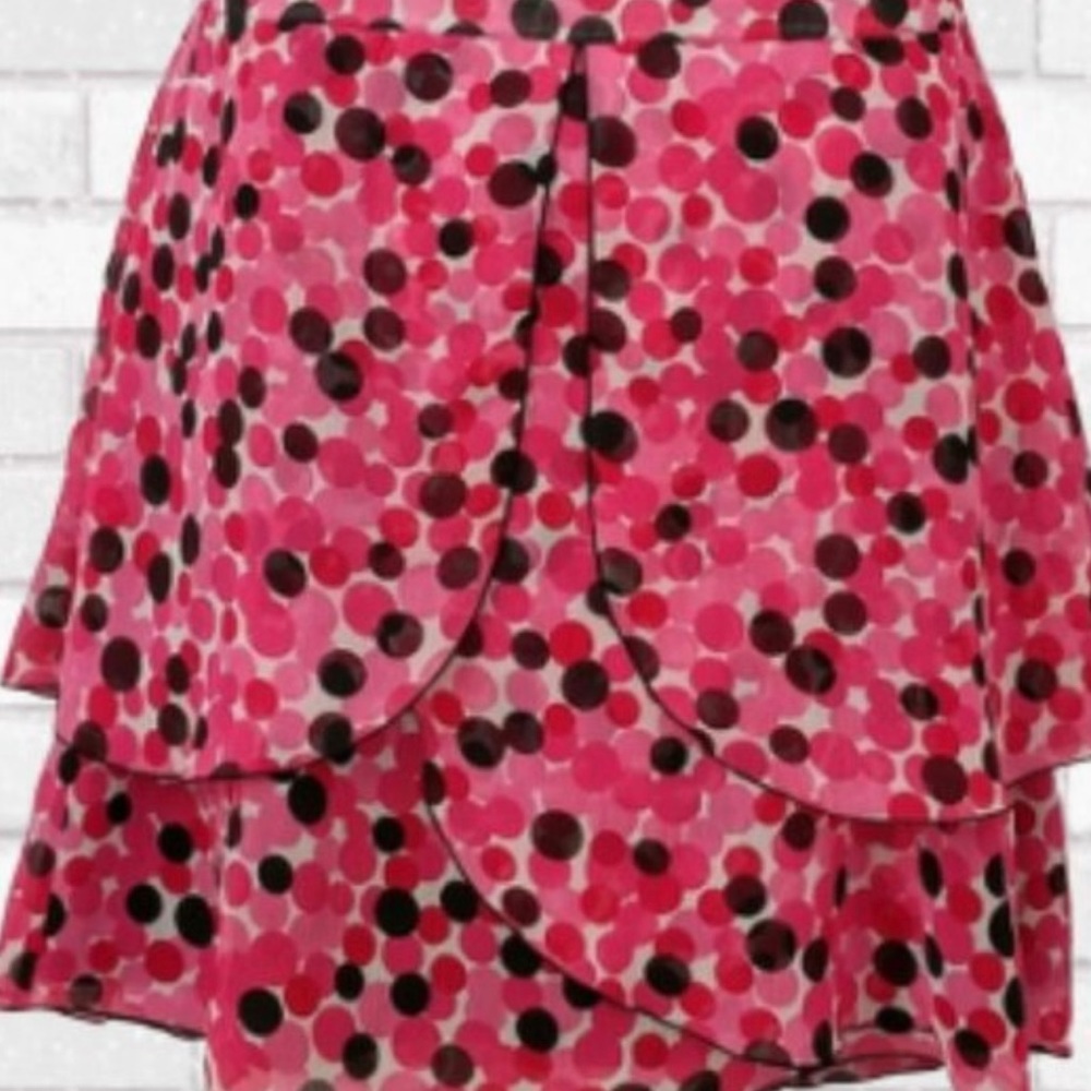 Beautiful Tiered Polka Dot Pink/Black/White Skirt